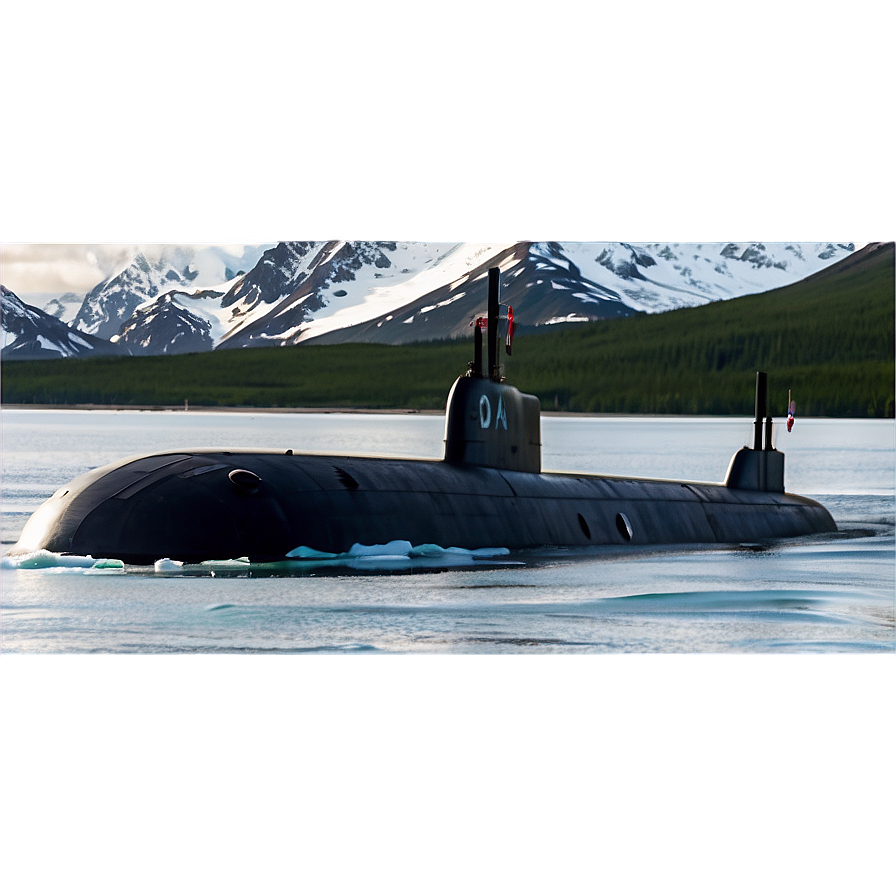 Submarine In Arctic Waters Png Vhu38 PNG image