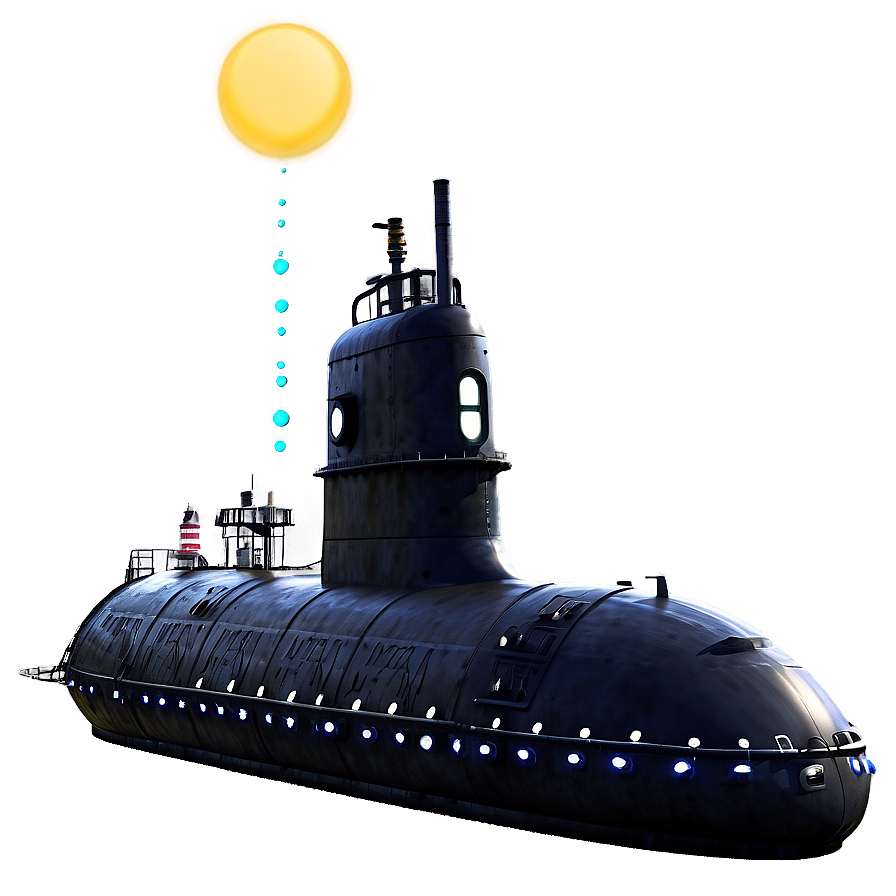 Submarine With Lights Png 05252024 PNG image