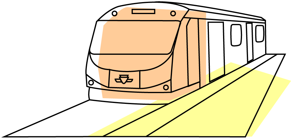 Subway Train At Station Illustration PNG image