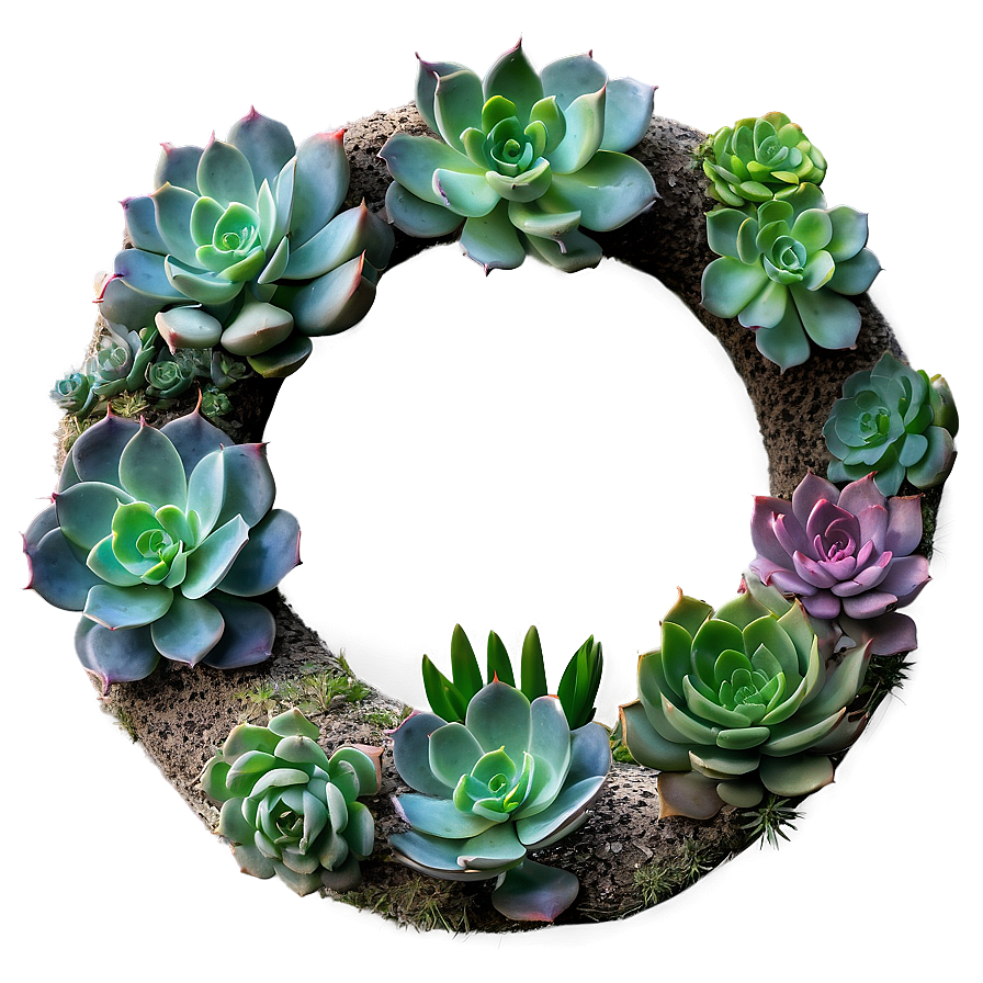 Succulent Garden Wreath Png Gwk9 PNG image