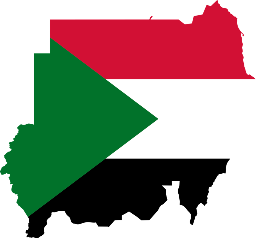 Sudan Mapwith Flag Overlay PNG image
