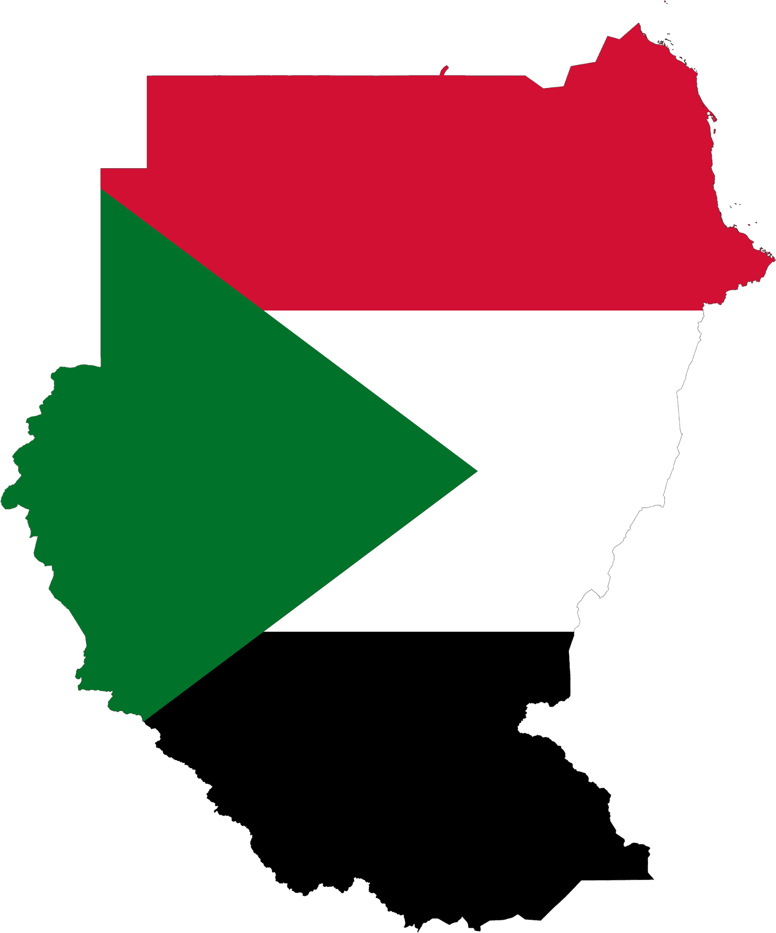 Sudan Mapwith Flag Overlay PNG image