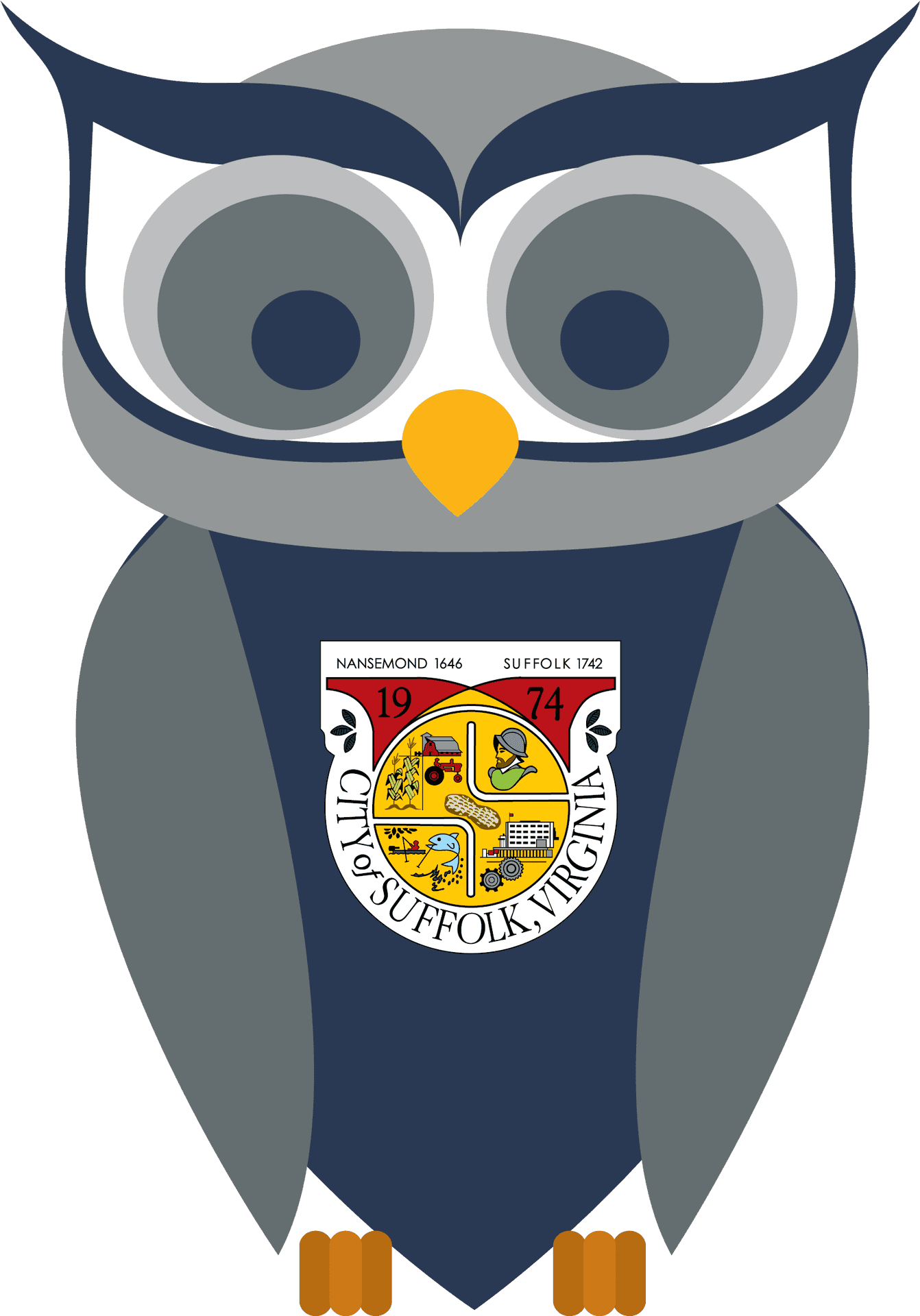 Suffolk Virginia Owl Mascot PNG image