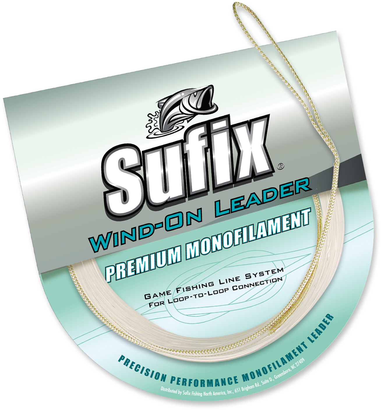 Sufix Wind On Leader Fishing Line Packaging PNG image