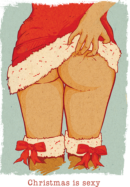 Sultry Santa Themed Artwork PNG image