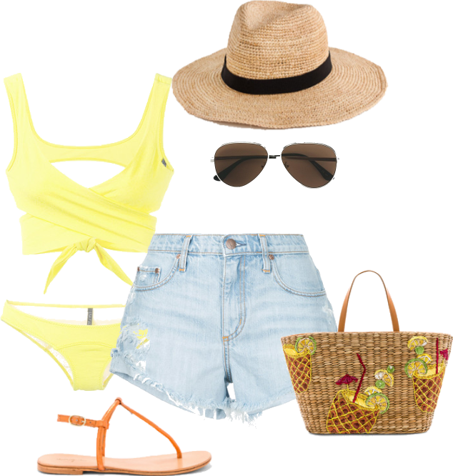 Summer Beachwear Essentials Set PNG image