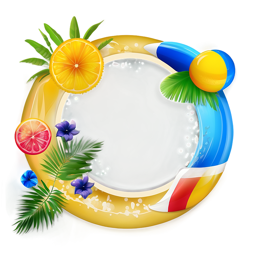 Summer Circle Frame Png Rqw PNG image