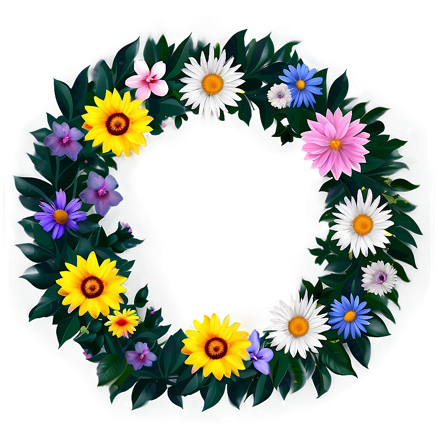 Summer Flower Circle Png Gid PNG image