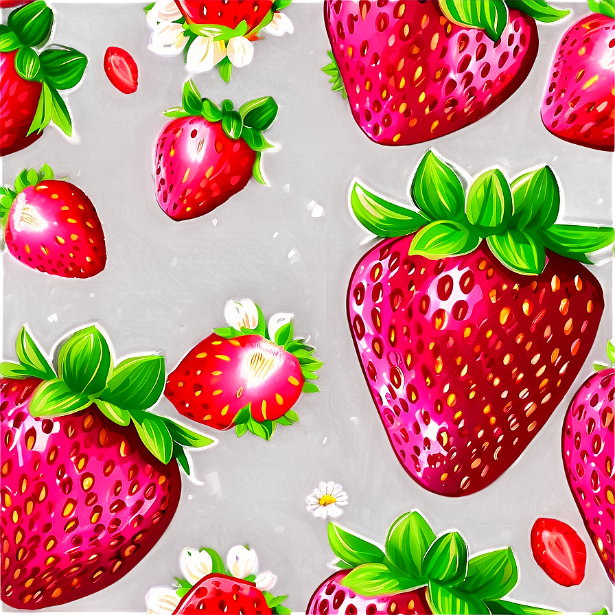 Summer Strawberry Cute Png Qel PNG image