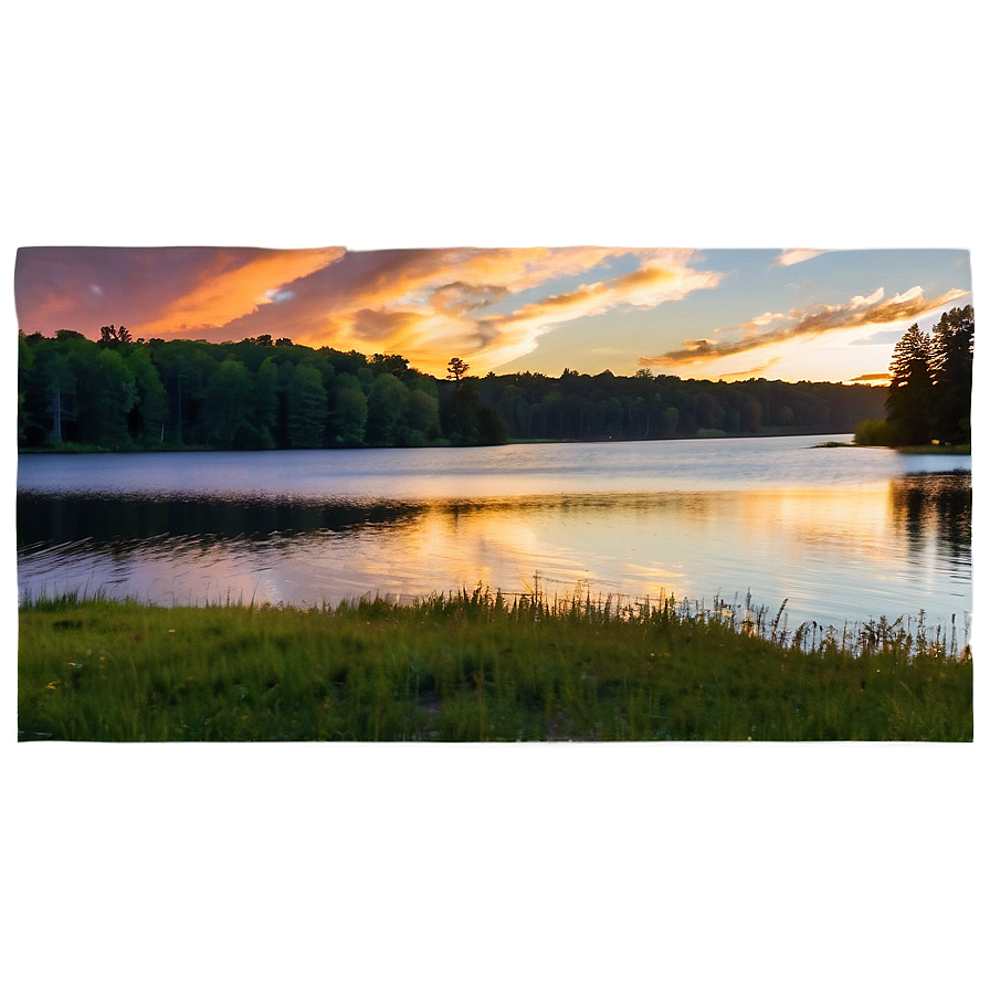 Summer Sunset Over Lake Photo Png 99 PNG image