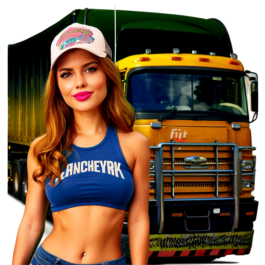 Summer Trucker Scene Png 06272024 PNG image