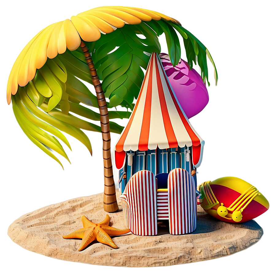 Summer Vibes Beach Scene Png Oip23 PNG image