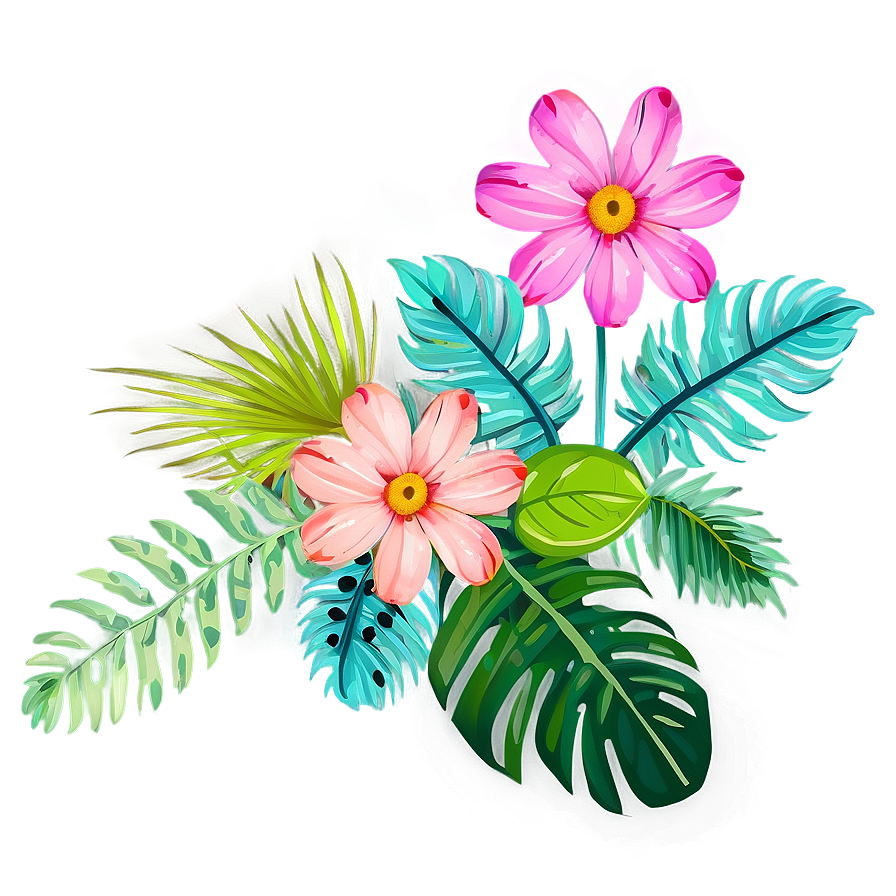 Summer Vibes Floral Design Png 12 PNG image