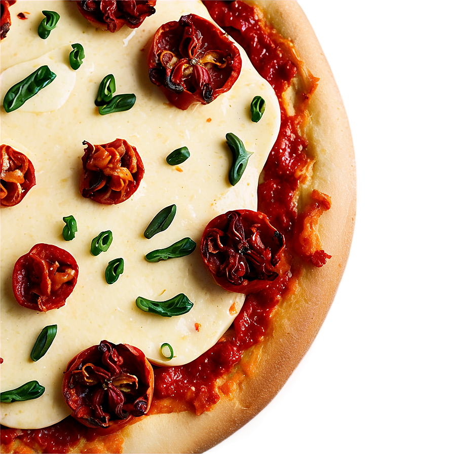 Sun-dried Tomato Pizza Png Vew PNG image