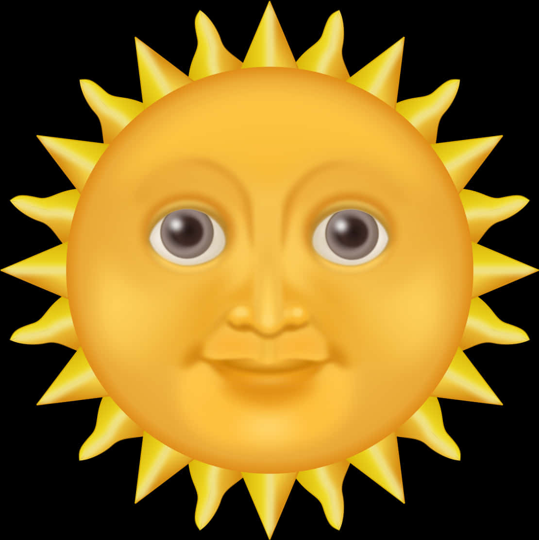 Sun Face Emoji PNG image