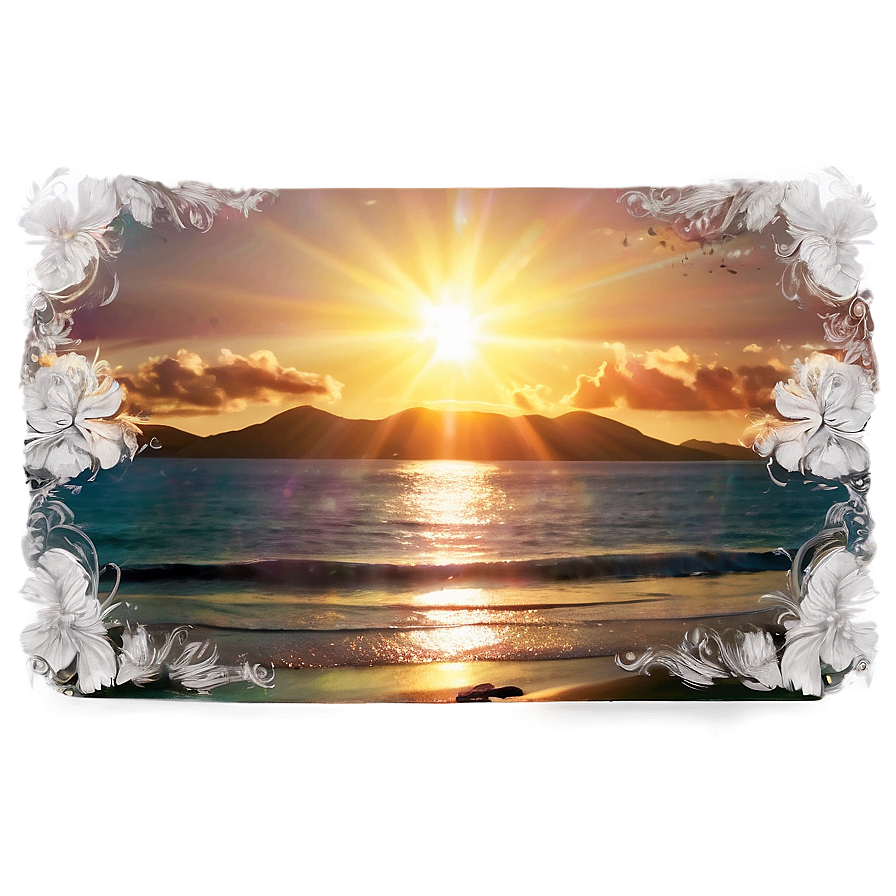 Sun Flare Beach View Png 06122024 PNG image