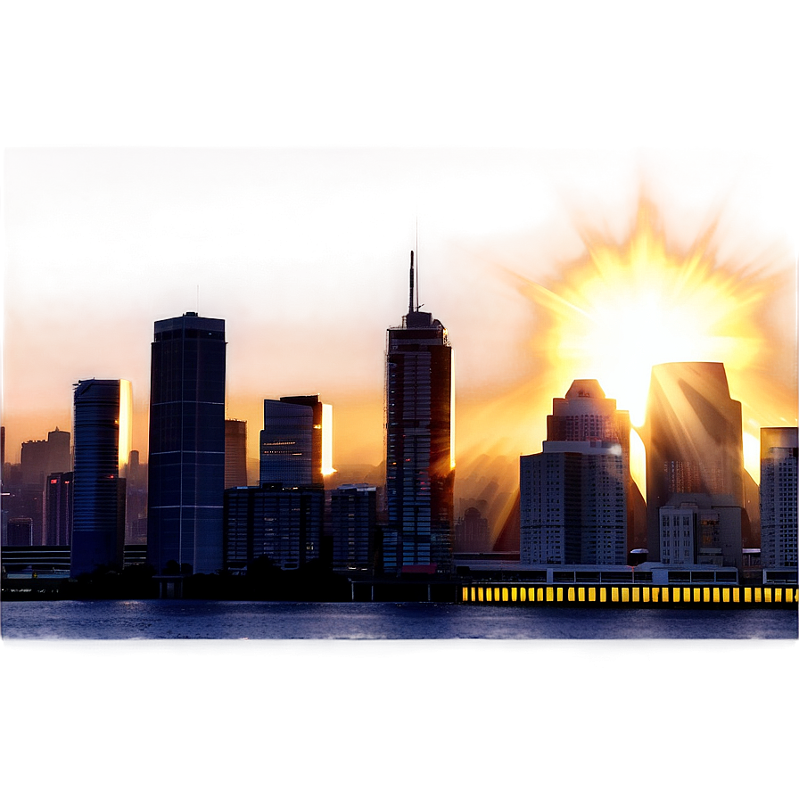 Sun Flare Cityscape Png Aru PNG image