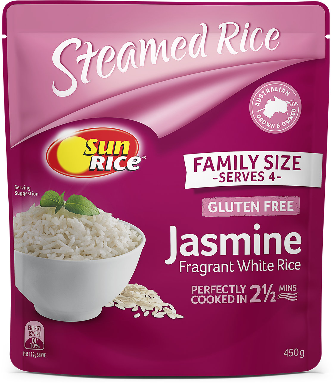 Sun Rice Steamed Jasmine Rice Package PNG image