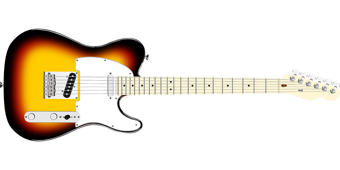 Sunburst Electric Guitar PNG image