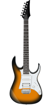 Sunburst Electric Guitar PNG image