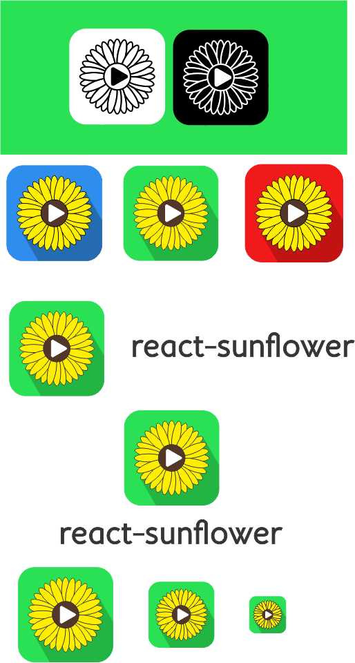 Sunflower App Icon Variations PNG image