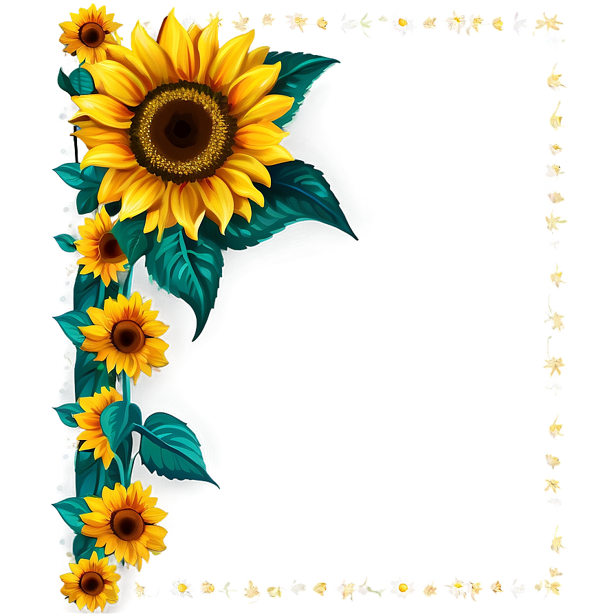 Sunflower Border Png 05252024 PNG image