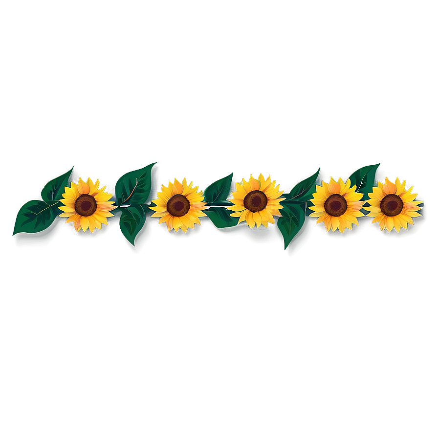 Sunflower Border Transparent Png 05262024 PNG image