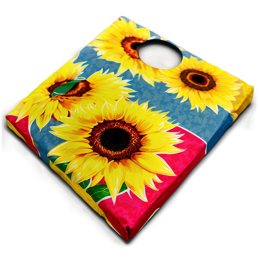 Sunflower Design Cornhole Bag Png Qea83 PNG image