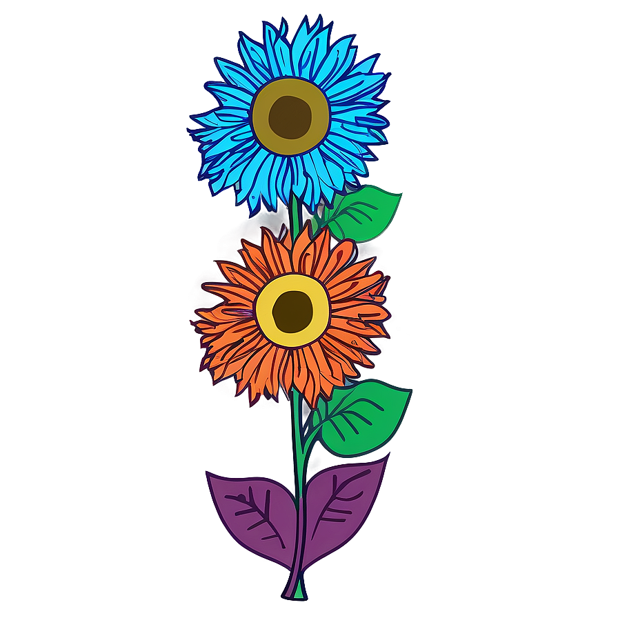 Sunflower Outline Art Png 05252024 PNG image