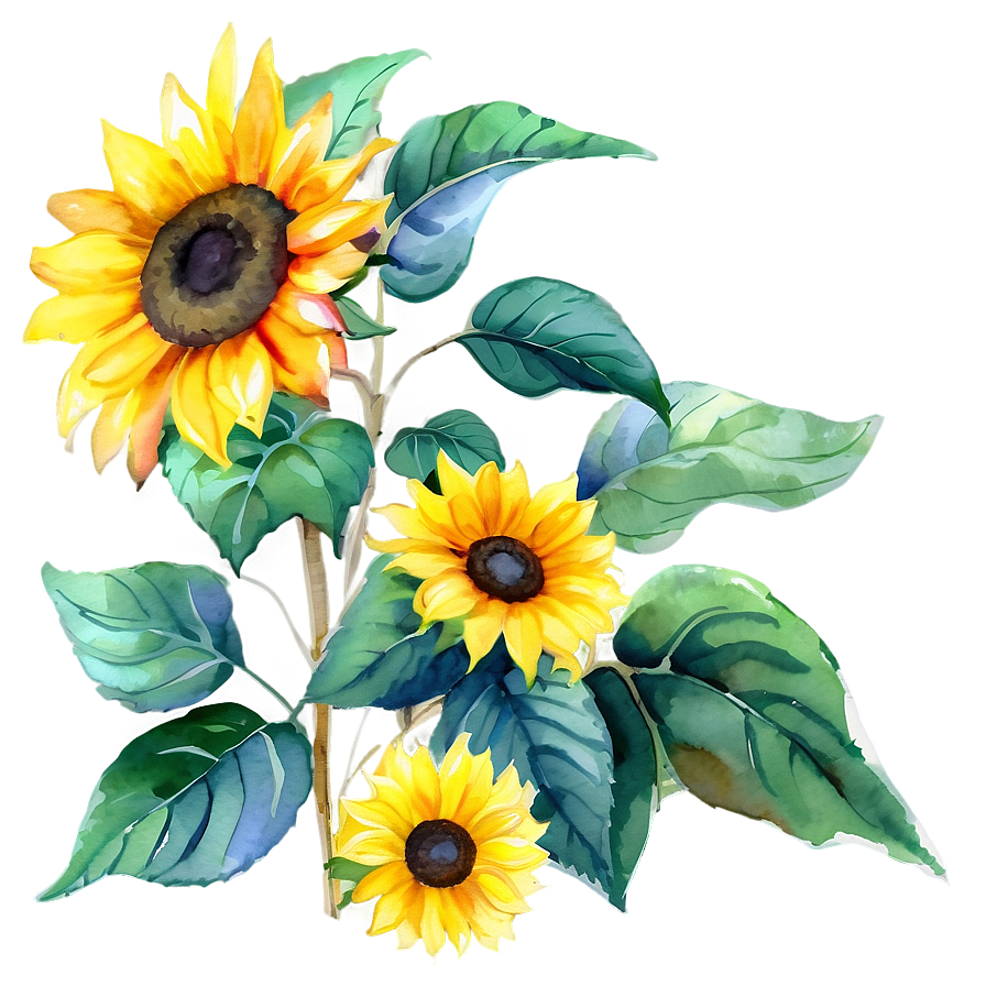 Sunflower Watercolor Diy Craft Png 41 PNG image