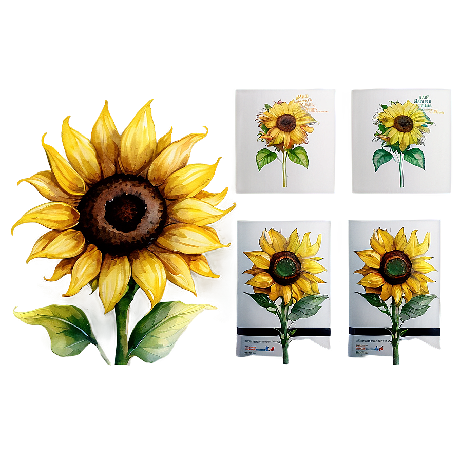 Sunflower Watercolor With Quotes Png 06272024 PNG image