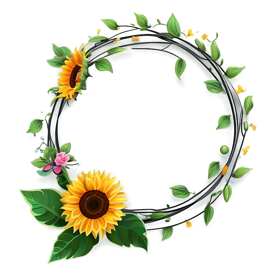 Sunflower Wreath Decoration Png 05252024 PNG image