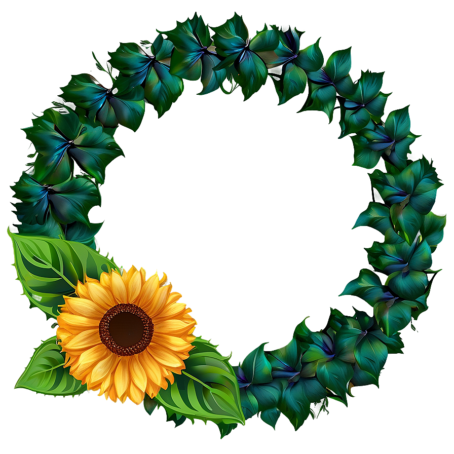 Sunflower Wreath Decoration Png Xmu42 PNG image