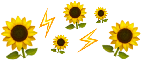 Sunflowers_and_ Lightning_ Bolts_ Emoji_ Pattern PNG image
