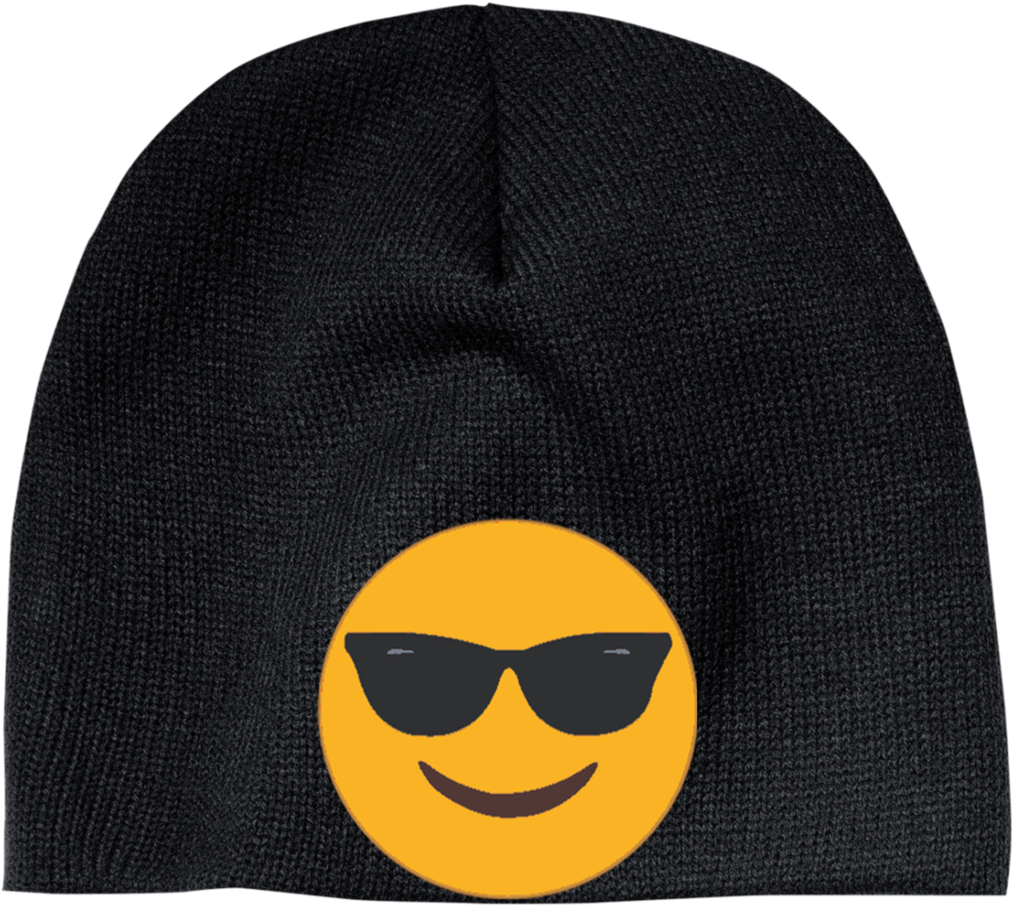 Sunglasses Emoji Beanie Hat PNG image