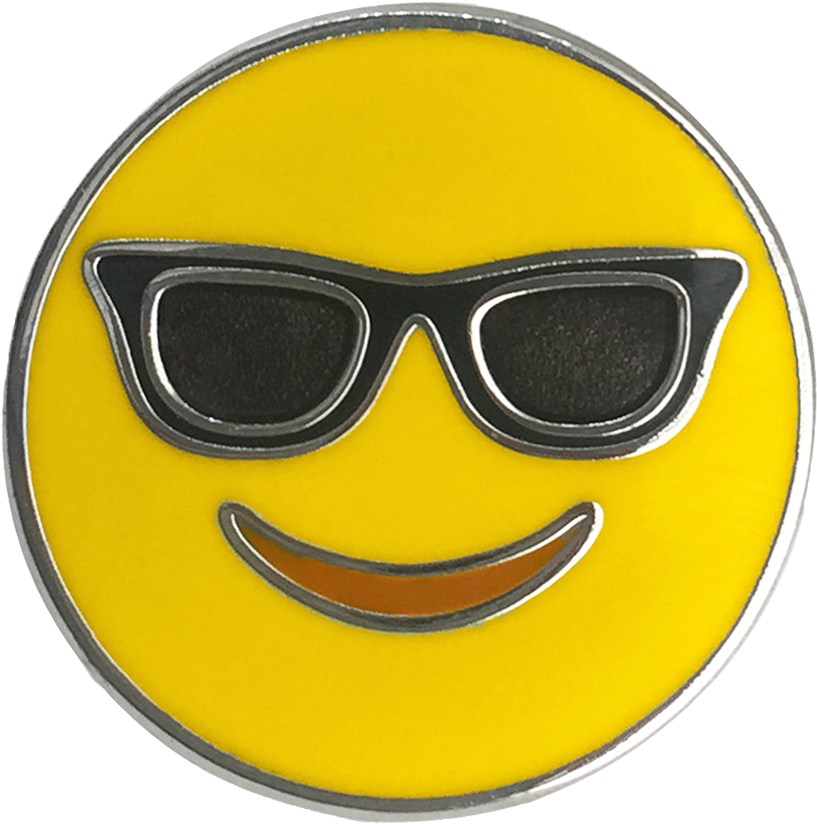 Sunglasses Emoji Pin PNG image