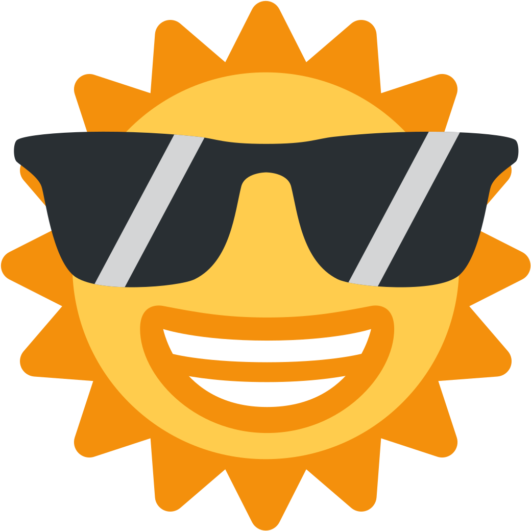 Sunglasses Smiling Sun Emoji PNG image