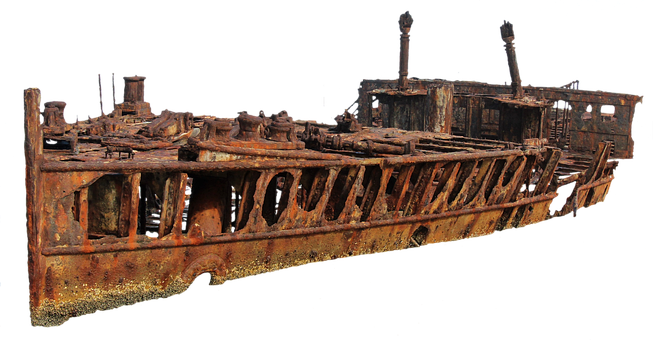Sunken Shipwreck Rusty Hull PNG image