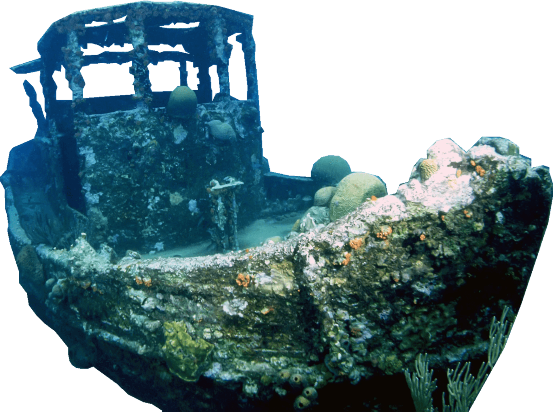 Sunken Shipwreck Underwater Exploration PNG image