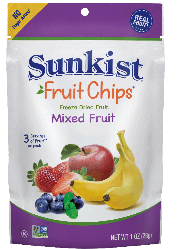 Sunkist Fruit Chips Mixed Fruit Package PNG image