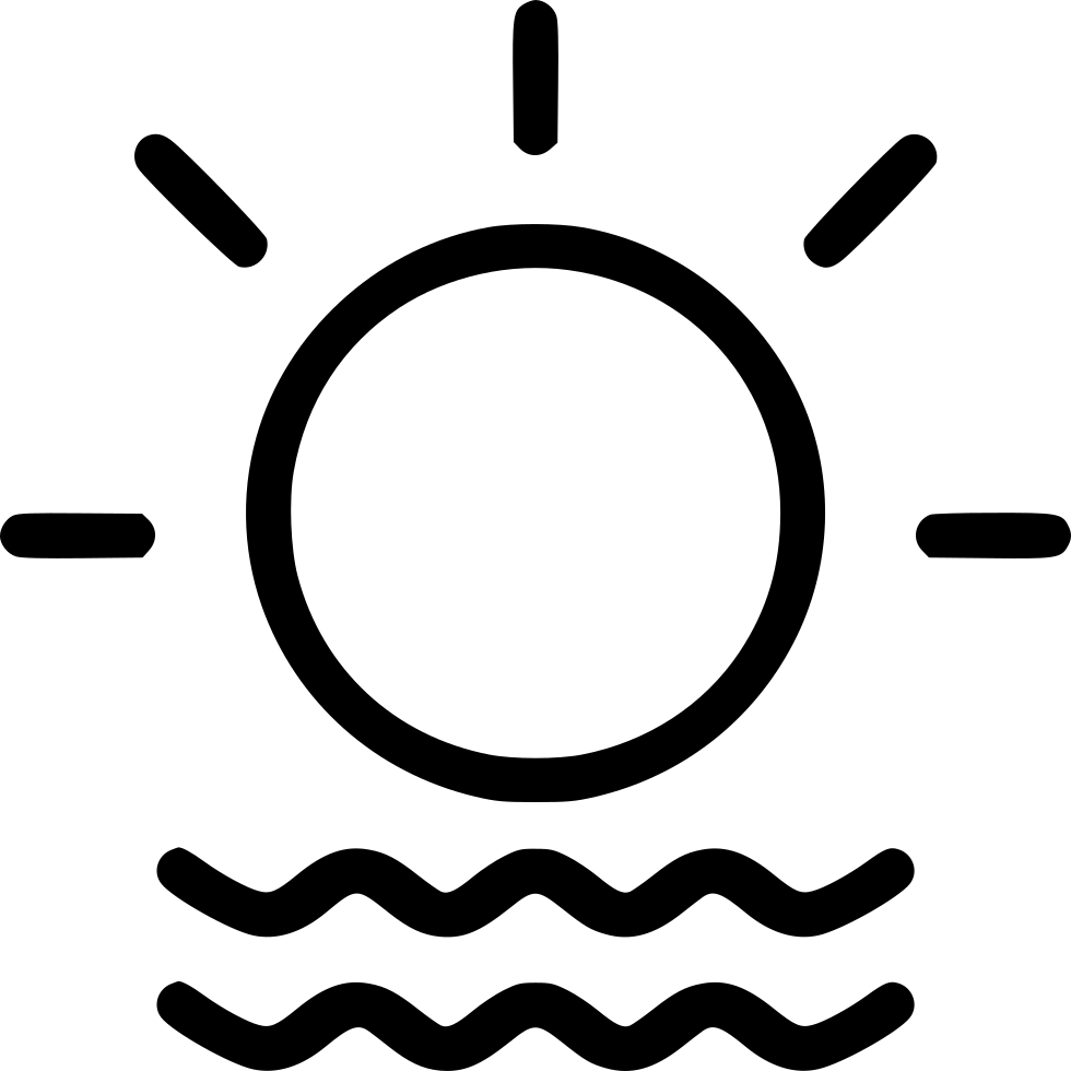 Sunlight Icon Over Waves PNG image