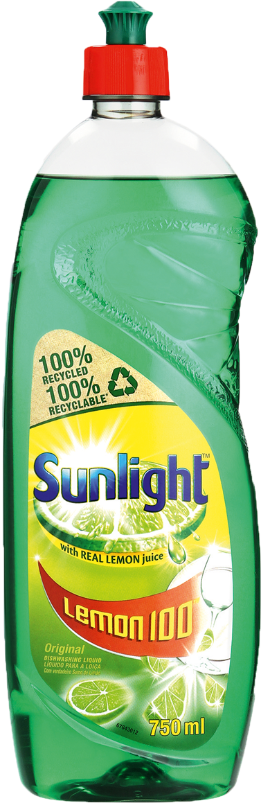 Sunlight Lemon Dishwashing Liquid750ml PNG image