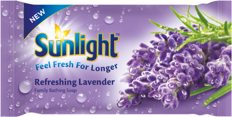 Sunlight Refreshing Lavender Soap Packaging PNG image