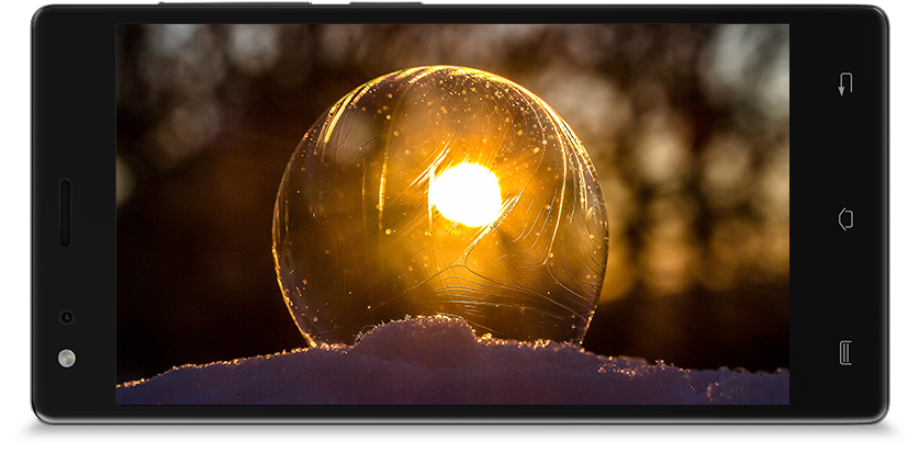 Sunlit Soap Bubbleon Snow PNG image