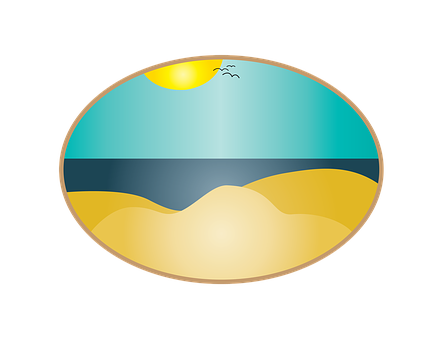 Sunny Beach Vector Illustration PNG image