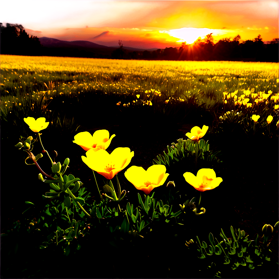 Sunny Buttercup Field Png Gpd97 PNG image