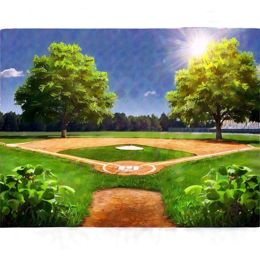 Sunny Day Baseball Field Background Png 06132024 PNG image