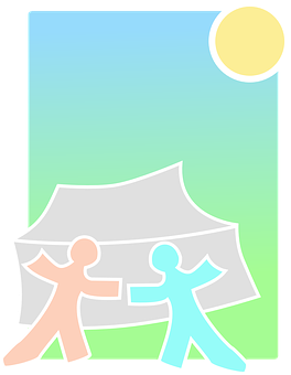 Sunny Day Camping Setup PNG image