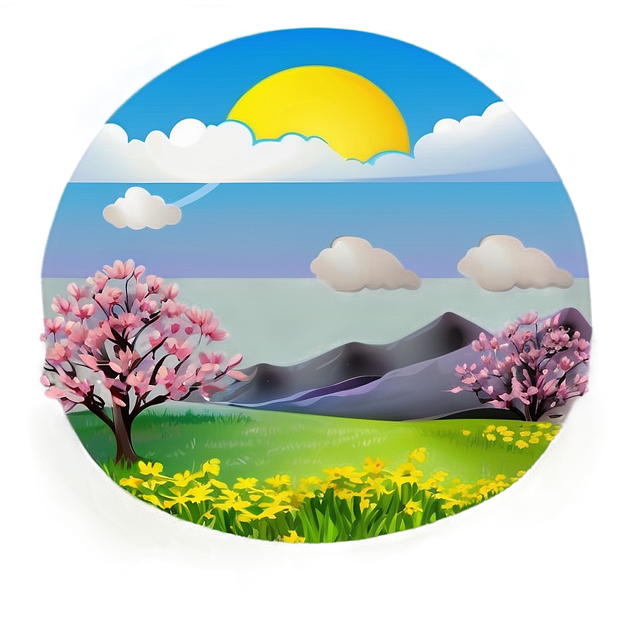 Sunny Day Landscape Png 64 PNG image