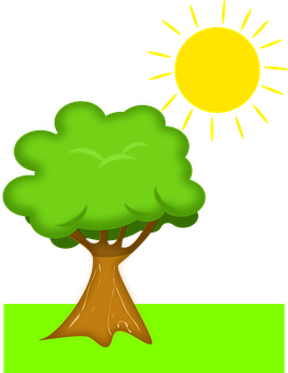 Sunny Day Tree Illustration PNG image